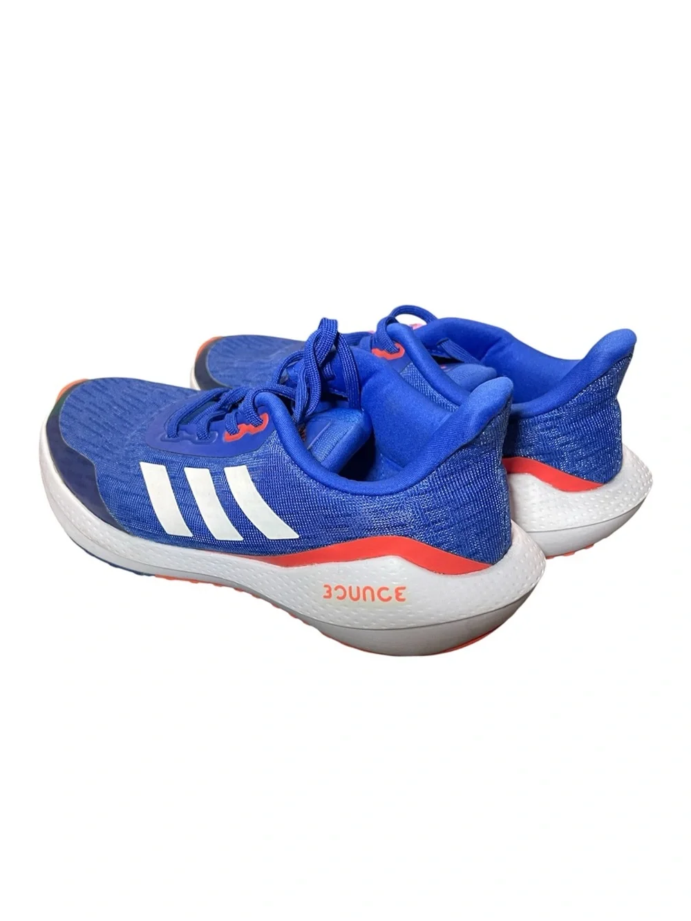 adidas Men Blue Running Sneakers with White Stripes and Orange Accents